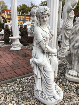 Steinfigur, Sitzende Frauenfigur, Gartenfigur, Park & Gartendekoration, Frostsicher