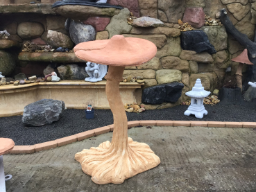 Steinfigur XXL Pilz, Gartenfigur, Steinguss, H. 119 cm