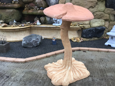 Steinfigur XXL Pilz, Gartenfigur, Steinguss, H. 119 cm