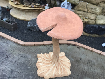 Preview: Steinfigur XXL Pilz, Gartenfigur, Steinguss, H. 119 cm