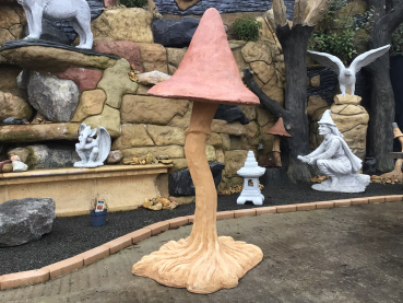 Steinfigur XXL Pilz, Gartenfigur, Steinguss, H. 151 cm, Gartendekoration
