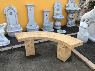 Preview: Gartenbank, Steinguss, L. 141 cm Steinbank