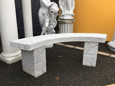Gartenbank, Steinguss, Länge.141 cm Steinbank, Gartendekoration, Frostsicher