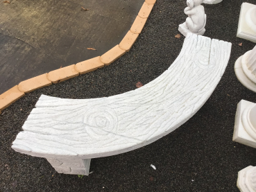 Gartenbank, Steinguss, Länge.141 cm Steinbank, Gartendekoration, Frostsicher