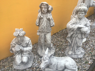 Steinfiguren Set, Krippe, 10 Figuren, Gartenfiguren, Gartendekoration, Steinguss
