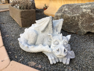 Preview: Steinfigur liegender Drache, Steinguss, Skulpturen, Statuen, Tierfiguren, Gartenfigur