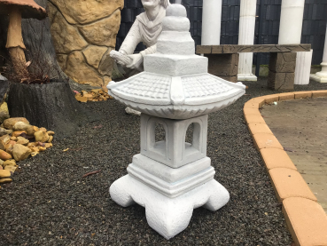 Preview: Steinlaterne Gartenfiguren Japan Lampe, Steinguss, 55 cm, Gartendeko Steinfigur
