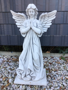 Engel Statue H. 80 cm Steinguss, Gartenfigur, Grabengel, Steinfigur, Gartendeko