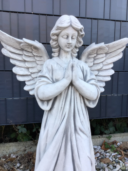 Preview: Engel Statue H. 80 cm Steinguss, Gartenfigur, Grabengel, Steinfigur, Gartendeko