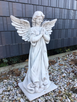 Preview: Engel Statue H. 80 cm Steinguss, Gartenfigur, Grabengel, Steinfigur, Gartendeko