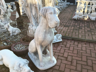Steinfigur Dogge, H.114 cm Steinguss, Hund, Tierfiguren, Statuen, Gartenfigur