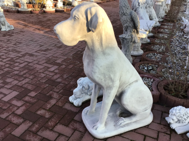 Steinfigur Dogge, H.114 cm Steinguss, Hund, Tierfiguren, Statuen, Gartenfigur