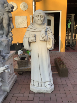 Steinfigur, Gartenfigur "Dom Perignon", Steinguss, Park & Gartendekoration, Statue, Frostsicher