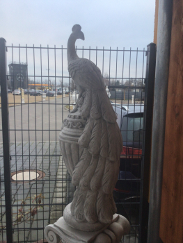 Preview: Betonfigur, Steinfigur, Pfau, Gartendeko, Pfeilerschmuck