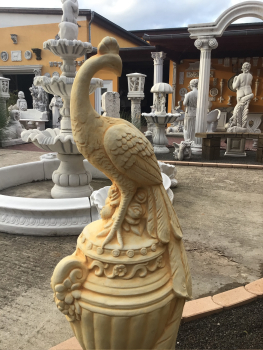 Preview: Steinfigur Pfau, Statue H.110 cm Steinguss, Park & Gartendekoration, Gartenfigur, Skulptur