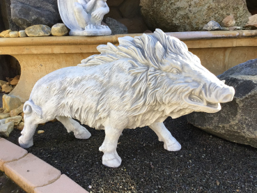 Preview: Wildschwein XXL, Steinfigur, Gartendekoration, Steinguss