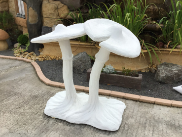 Skulptur, Pilz, XXL, Gartendekoration, Weißbeton