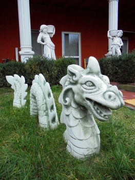 Steinfigur, Drache, Gartenfigur, Statue, Skulptur