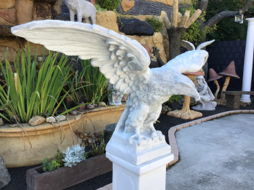 Steinfigur, Adler XXL, Lebensgroß, Park & Gartendekoration, Steinguss, Frostsicher, Statue