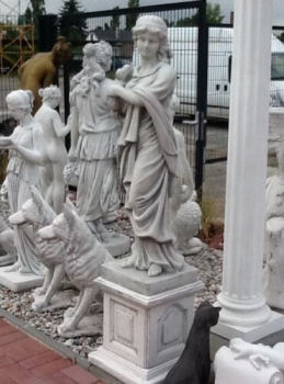 Steinfiguren Set, Gartenfiguren, Skulpturen, Statuen