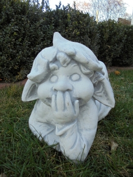 Preview: Zwerg, Troll, Wichtel, Skulptur, Steinfigur mit Pflanztopf