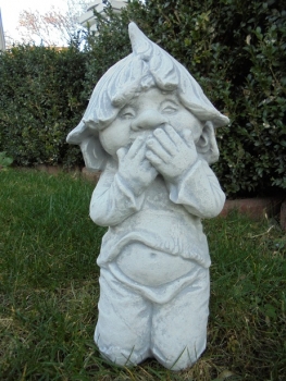 Preview: Zwerg, Troll, Wichtel, Skulptur, Steinfigur mit Pflanztopf