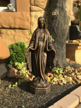 Steinfigur, Heilige Madonna, Skulptur, Gartenfigur, 63 cm hoch, Steinguss, Park & Gartendekoration