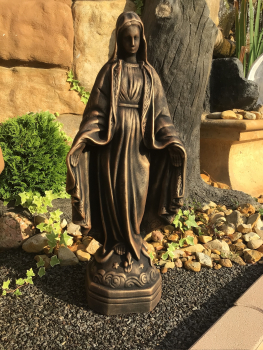 Steinfigur, Heilige Madonna, Skulptur, Gartenfigur, 63 cm hoch, Steinguss, Park & Gartendekoration