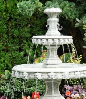 Preview: Gartenbrunnen Kaskadenbrunnen mit Brunnenbecken, Park & Gartendekoration, Steinguss