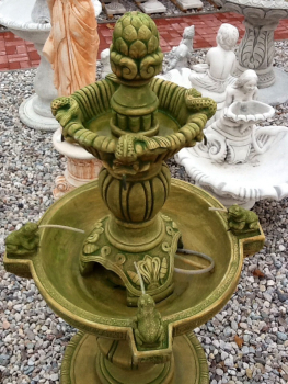 Gartenbrunnen, Etagenbrunnen mit Froschfiguren, Steinbrunnen, Springbrunnen, Park & Gartenfiguren, Steinguss