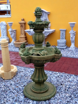 Gartenbrunnen, Etagenbrunnen mit Froschfiguren, Steinbrunnen, Springbrunnen, Park & Gartenfiguren, Steinguss