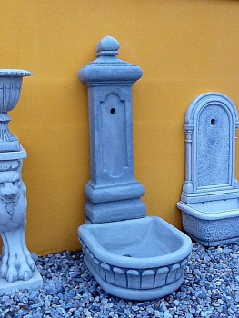 Wandbrunnen mit Bodenbecken Höhe: 123 cm, Park & Gartendekoration, Steinguss