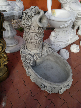 Steinbrunnen, Exklusiver Weinbrunnen, Gartenbrunnen, Park & Gartendekoration, Steinguss