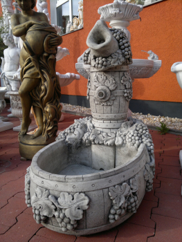 Steinbrunnen, Exklusiver Weinbrunnen, Gartenbrunnen, Park & Gartendekoration, Steinguss
