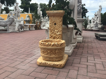 Wandbrunnen, 2 teilig, 75 cm hoch, Steinbrunnen, Gartenbrunnen, Park & Gartendekoration, Steinguss