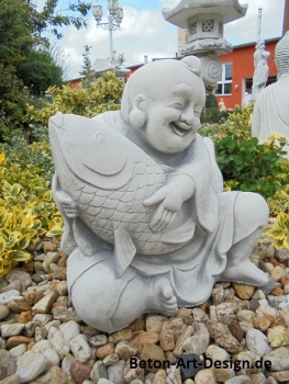 Preview: Koi Fisch Skulptur, Steinfigur