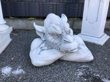 Steinfigur, Park &  Gartendekoration "großes Gargoyle Gesicht" Steinguss, Skulptur, Gartenfigur