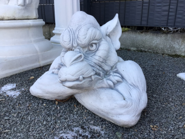 Steinfigur, Park &  Gartendekoration "großes Gargoyle Gesicht" Steinguss, Skulptur, Gartenfigur