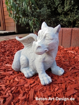 Gartenfigur, niedlicher Drache, Park & Gartendekoration, Steinfiguren, Skulpturen, Steinguss