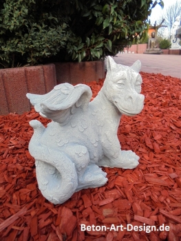 Preview: Gartenfigur, niedlicher Drache, Park & Gartendekoration, Steinfiguren, Skulpturen, Steinguss