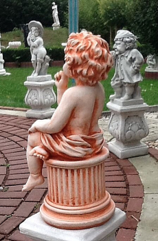Gartenfigur, Engelsfigur, "Bitte ganz leise" Park & Gartendekoration, Grabfigur, Steinfigur, Steinguss