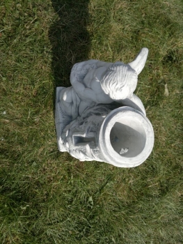 Preview: Grabvase mit Engel Steinfigur Statue Gartenfigur