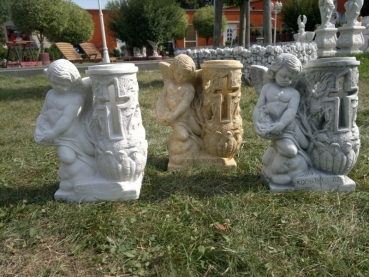 Preview: Grabvase mit Engel Steinfigur Statue Gartenfigur