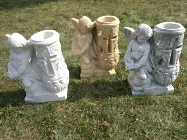 Grabvase mit Engel Steinfigur Statue Gartenfigur