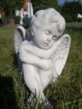 Preview: Engel, Steinfigur, Statue, Gartenfigur, Steinguss, Skulptur, Gartendekoration