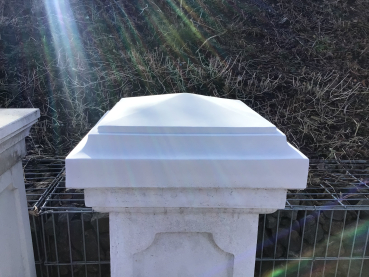 Preview: Pyramide Abdeckplatte, Tor und Zaunspfeiler, 45 cm x 45 cm Gartendekoration, Steinguss