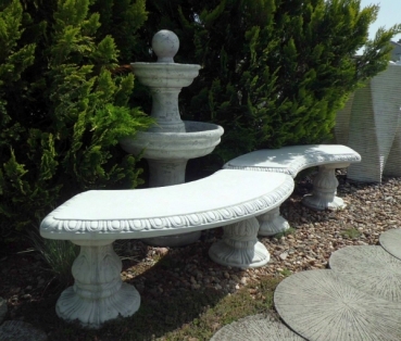 Preview: Steinbank, Gartenbank, Parkbank, Gartendekoration, Bank
