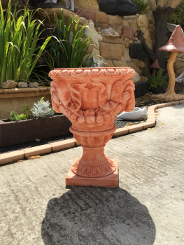 Amphore, Widderkopfvase, Prunkvase, 65 cm hoch, Park & Gartendekoration, Pflanzschale, Steinvase, Steinguss
