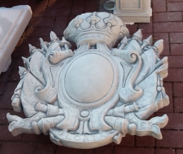 Preview: Wappen, Relief, Wandbild, Steinguss, Fassadenstuck, Stuck, Ornament