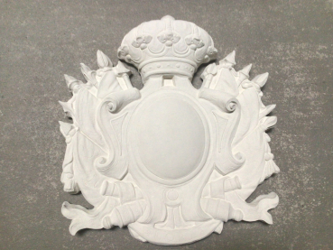 Wandbild, Wappen, 88 cm hoch, Fassadenschmuck, Stuck, Steinguss, Garten & Parkdekoration, Relief